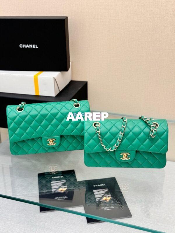 Replica Chanel CF 1112 Classic Flap Bag Qulited Lambskin with Light Gold Hardware in New Light Green 3
