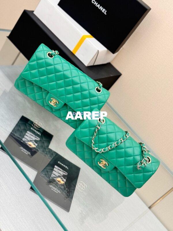 Replica Chanel CF 1112 Classic Flap Bag Qulited Lambskin with Light Gold Hardware in New Light Green 5