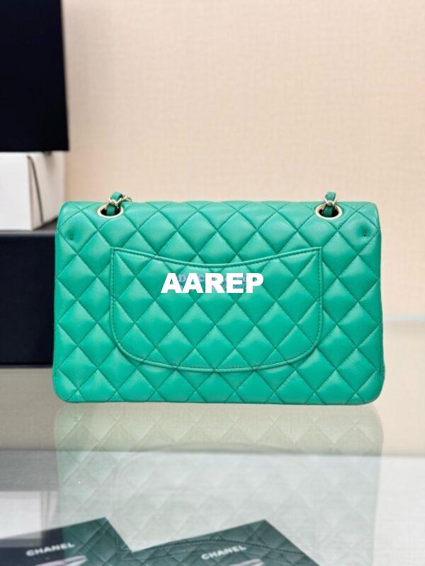 Replica Chanel CF 1112 Classic Flap Bag Qulited Lambskin with Light Gold Hardware in New Light Green 10