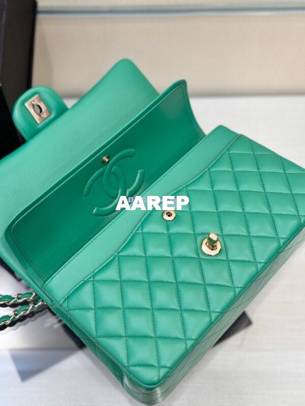 Replica Chanel CF 1112 Classic Flap Bag Qulited Lambskin with Light Gold Hardware in New Light Green 11
