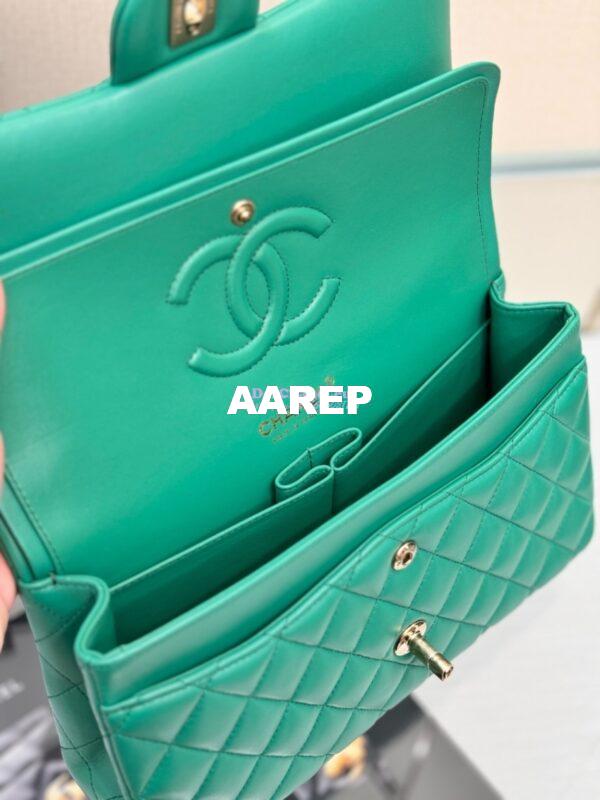 Replica Chanel CF 1112 Classic Flap Bag Qulited Lambskin with Light Gold Hardware in New Light Green 14