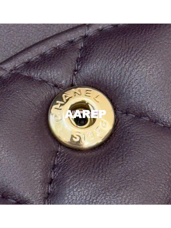 Replica Chanel CF 1112 Classic Flap Bag Qulited Lambskin with Light Gold Hardware in Dark Purple 12