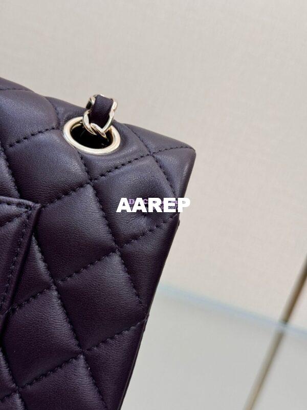 Replica Chanel CF 1112 Classic Flap Bag Qulited Lambskin with Light Gold Hardware in Dark Purple 16