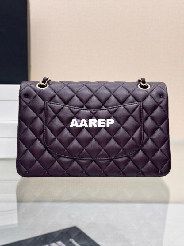 Replica Chanel CF 1112 Classic Flap Bag Qulited Lambskin with Light Gold Hardware in Dark Purple 17