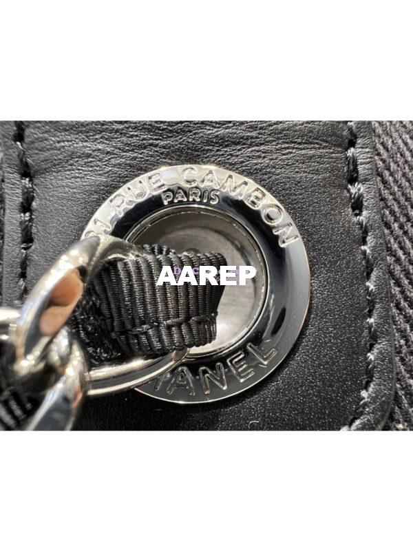Replica Chanel Deauville Mixed Fibers With Pearl Shopping Bag A66941 Black 7