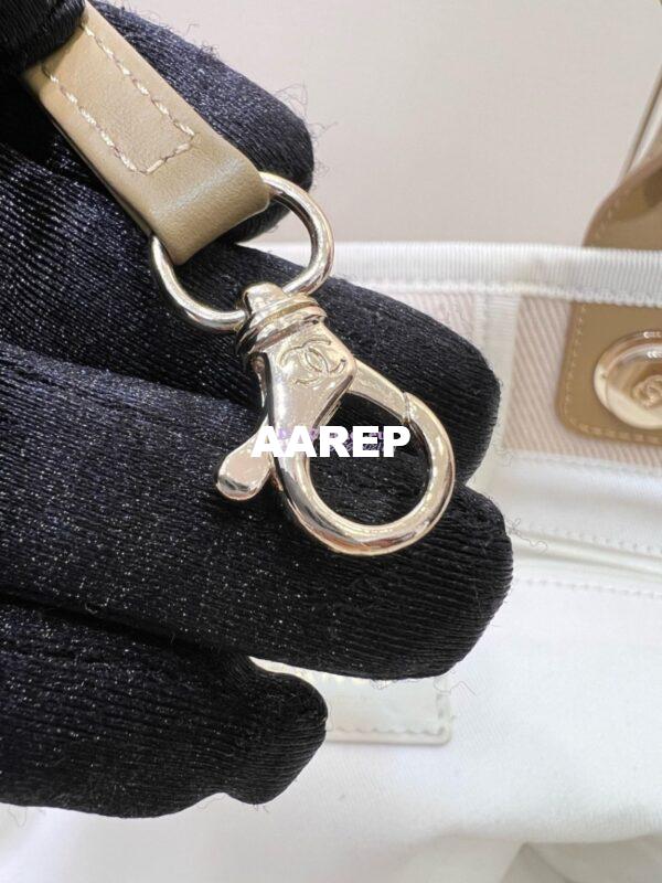 Replica Chanel Deauville Mixed Fibers With Pearl Shopping Bag A66941 Beige 6