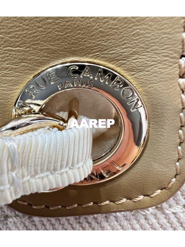 Replica Chanel Deauville Mixed Fibers With Pearl Shopping Bag A66941 Beige 12
