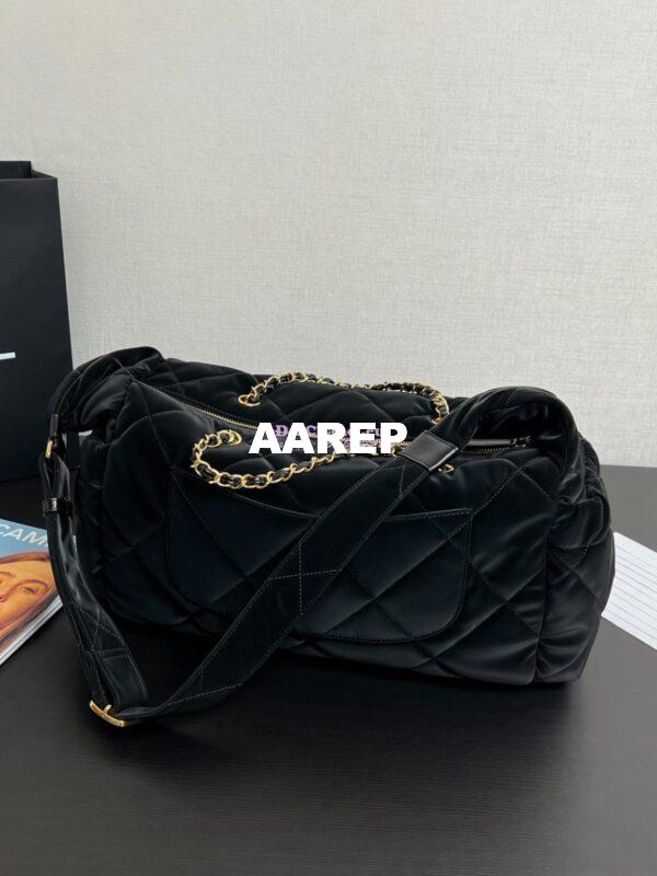 Replica Chanel 24N Coco Neige Large Hobo Bag Velvet Nylon P77398 Versatile Ski Limited Collection 10