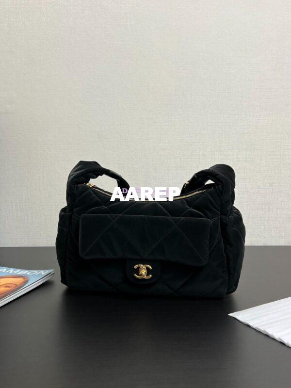 Replica Chanel 24N Coco Neige Hobo Bag Velvet Nylon AS5054 Versatile Ski Limited Collection 4