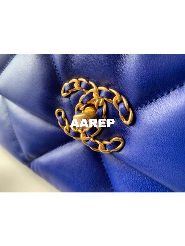 Replica Chanel 19 Large Flap Bag AS1161 Lambskin Cobalt Blue 5