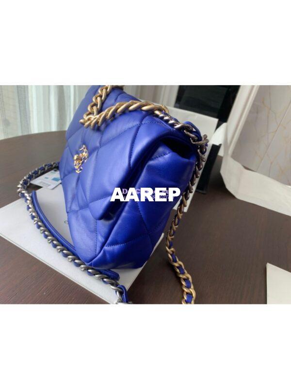 Replica Chanel 19 Large Flap Bag AS1161 Lambskin Cobalt Blue 7