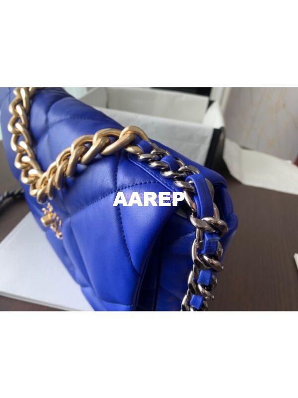 Replica Chanel 19 Large Flap Bag AS1161 Lambskin Cobalt Blue 9