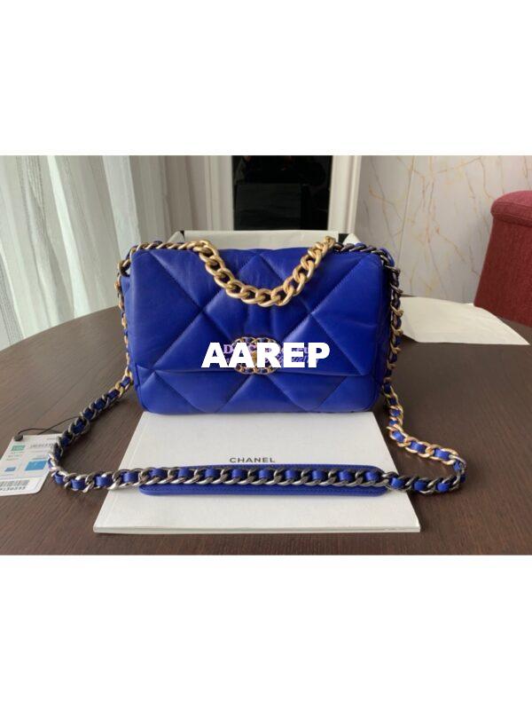 Replica Chanel 19 Small Flap Bag AS1160 Lambskin in Cobalt Blue
