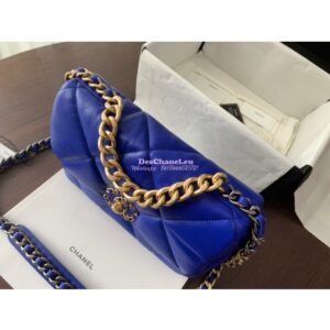 Replica Chanel 19 Small Flap Bag AS1160 Lambskin in Cobalt Blue 2