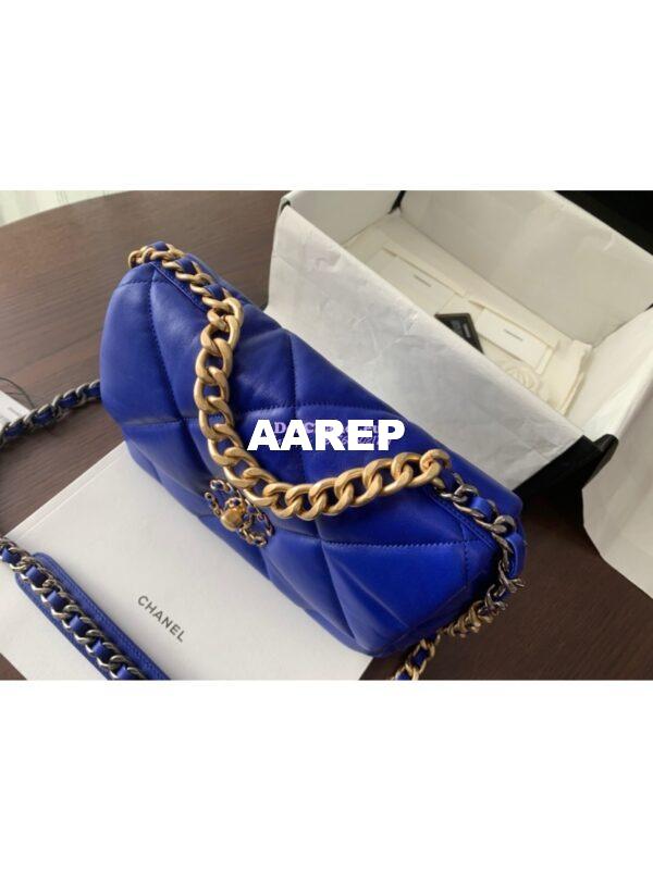 Replica Chanel 19 Small Flap Bag AS1160 Lambskin in Cobalt Blue 2