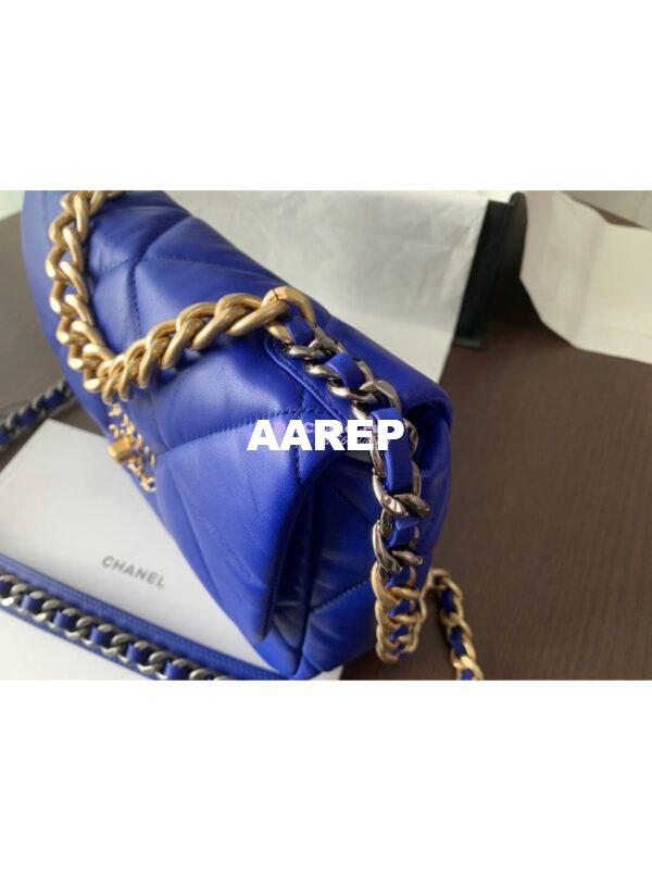 Replica Chanel 19 Small Flap Bag AS1160 Lambskin in Cobalt Blue 4