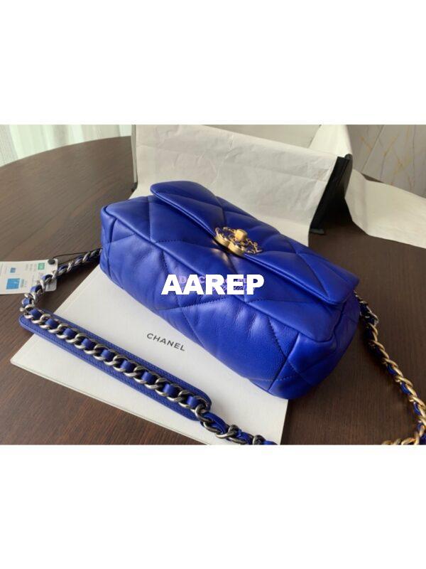 Replica Chanel 19 Small Flap Bag AS1160 Lambskin in Cobalt Blue 6