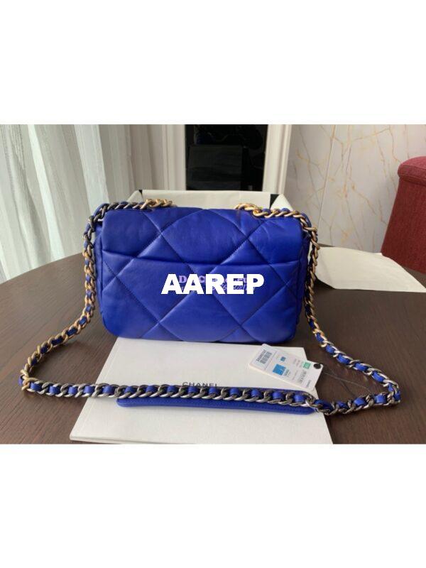Replica Chanel 19 Small Flap Bag AS1160 Lambskin in Cobalt Blue 7