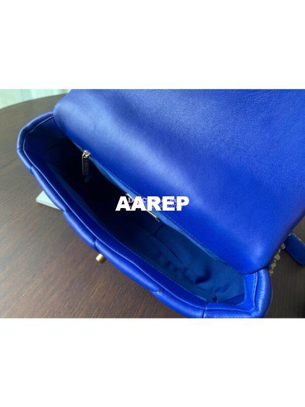 Replica Chanel 19 Small Flap Bag AS1160 Lambskin in Cobalt Blue 8
