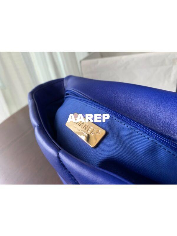 Replica Chanel 19 Small Flap Bag AS1160 Lambskin in Cobalt Blue 9