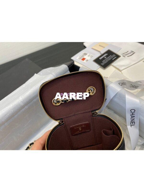 Replica Chanel Mini Vanity With Classic Chain in Lambskin AP1340 Black 7