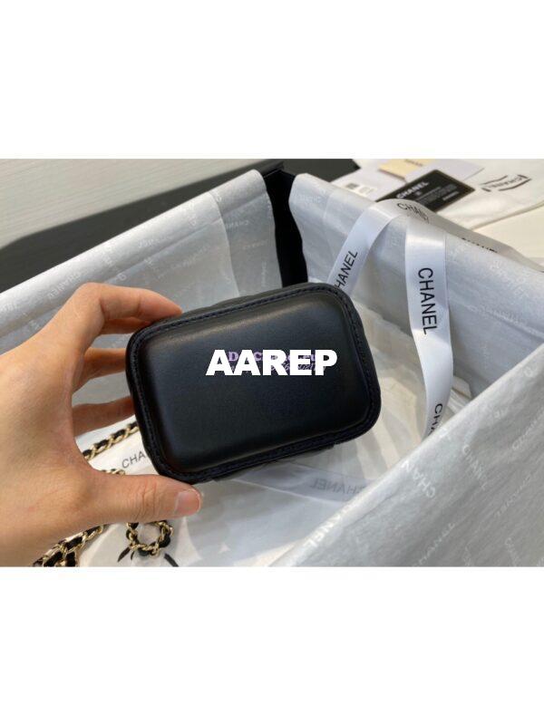 Replica Chanel Mini Vanity With Classic Chain in Lambskin AP1340 Black 11