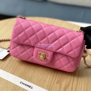 Replica Chanel Lambskin Charm Strap Flap Bag AS1787 Pink 2