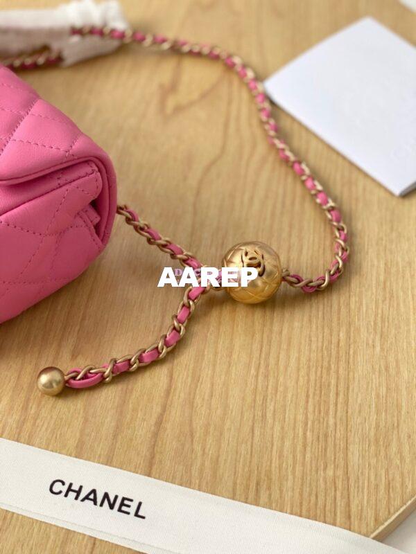 Replica Chanel Lambskin Charm Strap Flap Bag AS1787 Pink 5