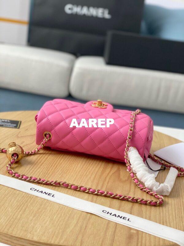 Replica Chanel Lambskin Charm Strap Flap Bag AS1787 Pink 6