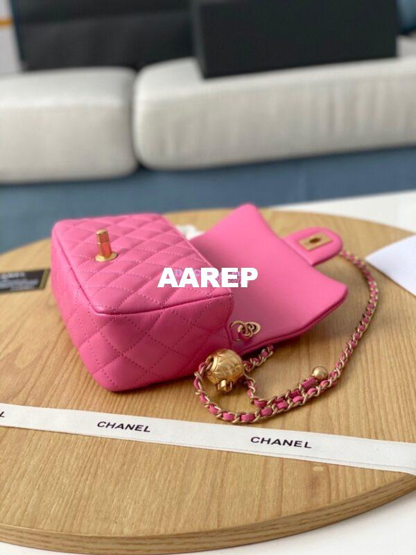 Replica Chanel Lambskin Charm Strap Flap Bag AS1787 Pink 8