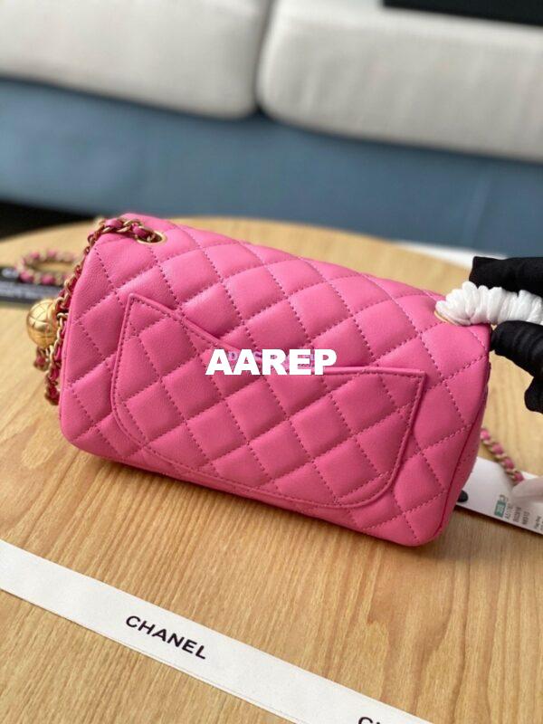 Replica Chanel Lambskin Charm Strap Flap Bag AS1787 Pink 10