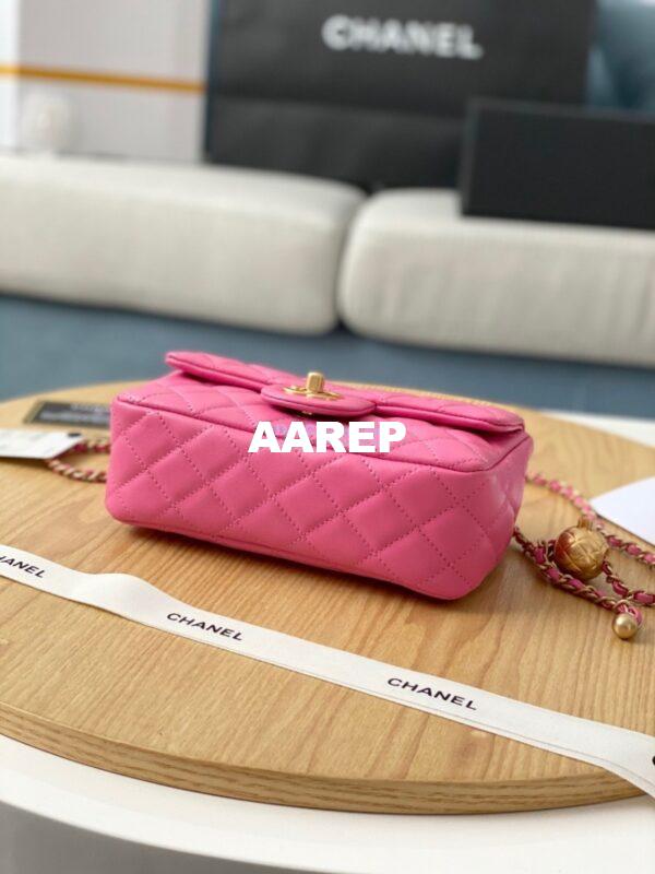Replica Chanel Lambskin Charm Strap Flap Bag AS1787 Pink 11