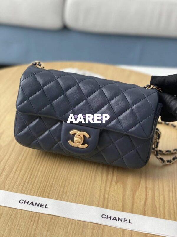 Replica Chanel Lambskin Charm Strap Flap Bag AS1787 Navy 2