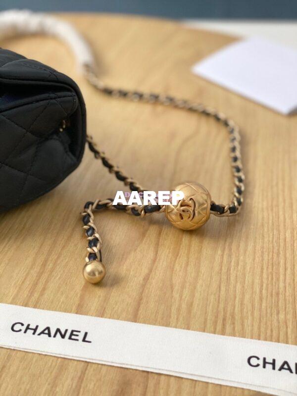 Replica Chanel Lambskin Charm Strap Flap Bag AS1787 Navy 3