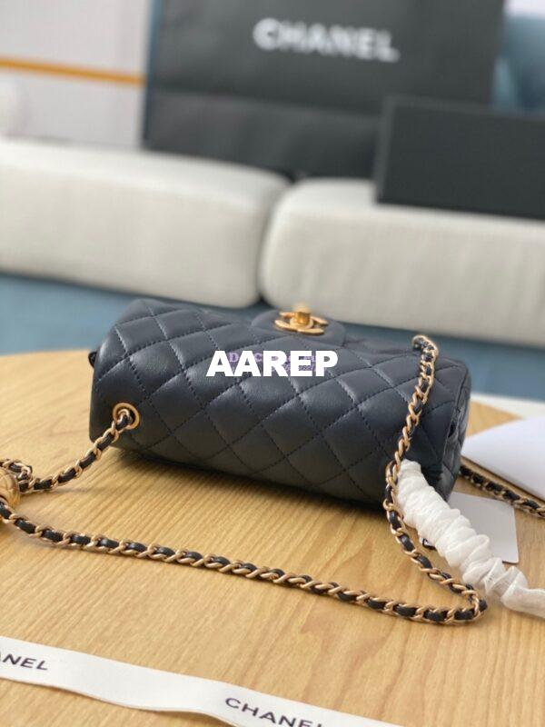 Replica Chanel Lambskin Charm Strap Flap Bag AS1787 Navy 4