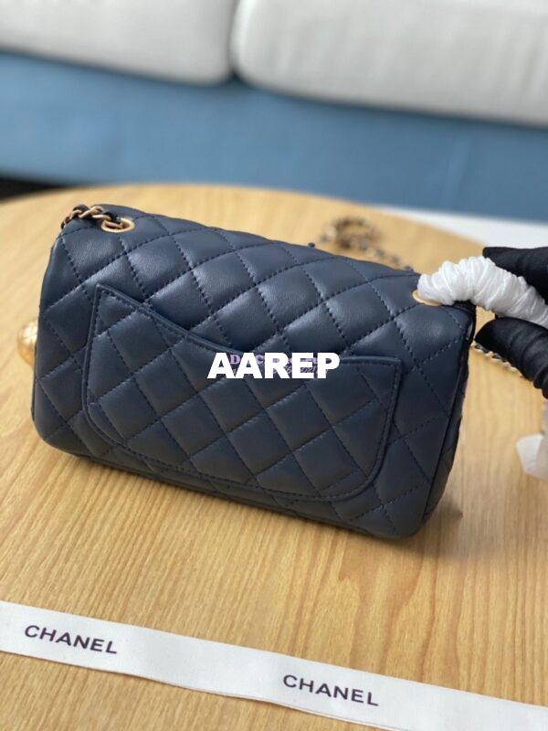 Replica Chanel Lambskin Charm Strap Flap Bag AS1787 Navy 5