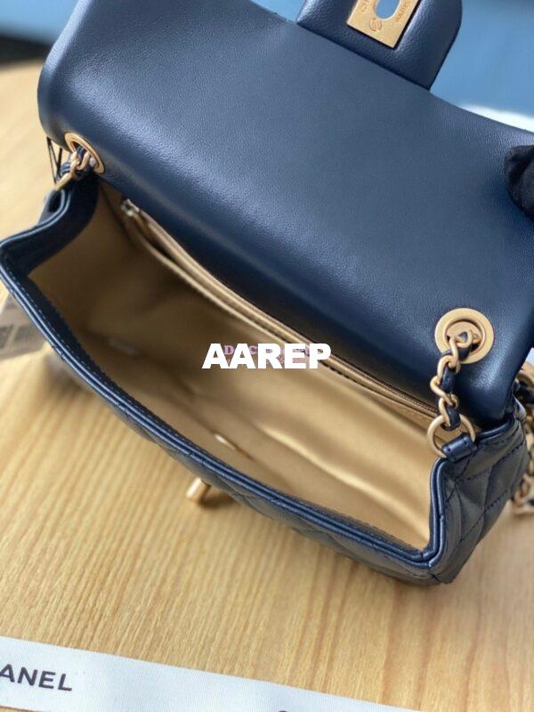 Replica Chanel Lambskin Charm Strap Flap Bag AS1787 Navy 7