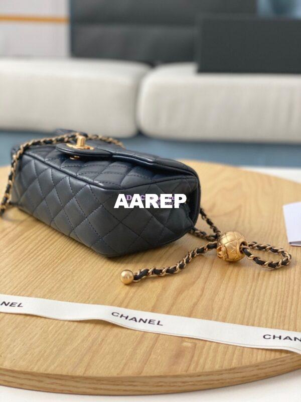 Replica Chanel Lambskin Charm Strap Flap Bag AS1787 Navy 8