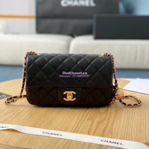 Replica Chanel Lambskin Charm Strap Flap Bag AS1787 Black