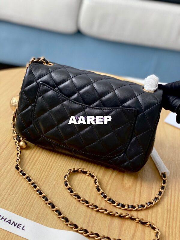 Replica Chanel Lambskin Charm Strap Flap Bag AS1787 Black 7