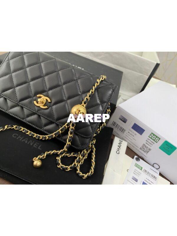 Replica Chanel WOC With CC Details On Strap AP1450 in Lambskin Black 2