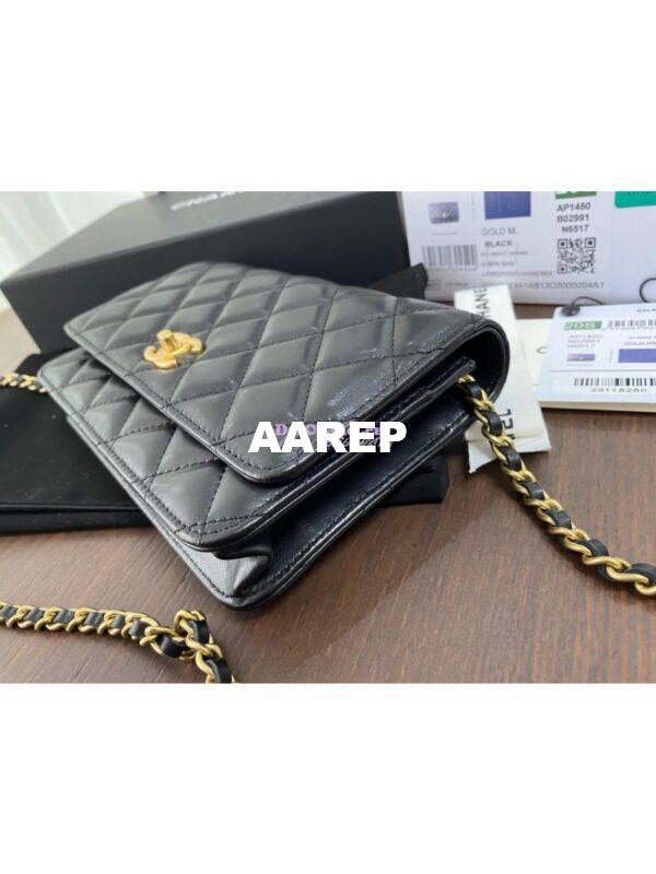 Replica Chanel WOC With CC Details On Strap AP1450 in Lambskin Black 4