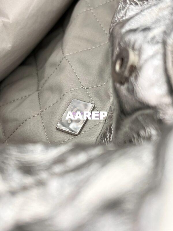 Replica Chanel 22 Handbag Metallic Calfskin & Silver Metal AS3260 AS3261 Metallic Silver 19