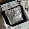 Replica Chanel 22 Handbag Metallic Calfskin & Silver Metal AS3260 AS3261 Metallic Silver