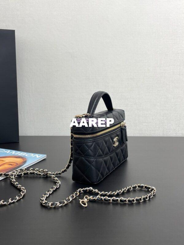 Replica Chanel 25C Long Vanity With Chain Grained Calfskin AP4407 Black 5