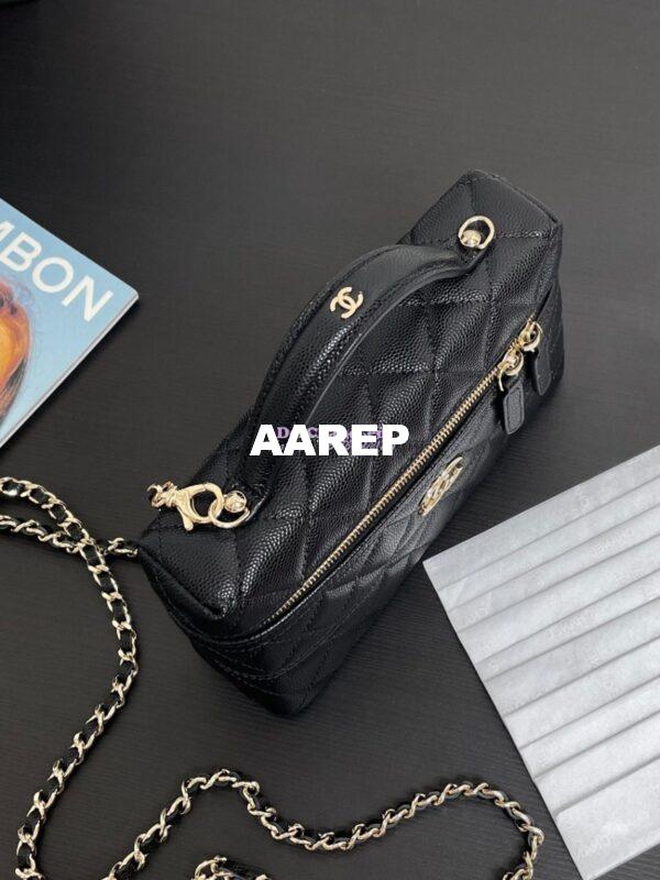Replica Chanel 25C Long Vanity With Chain Grained Calfskin AP4407 Black 6