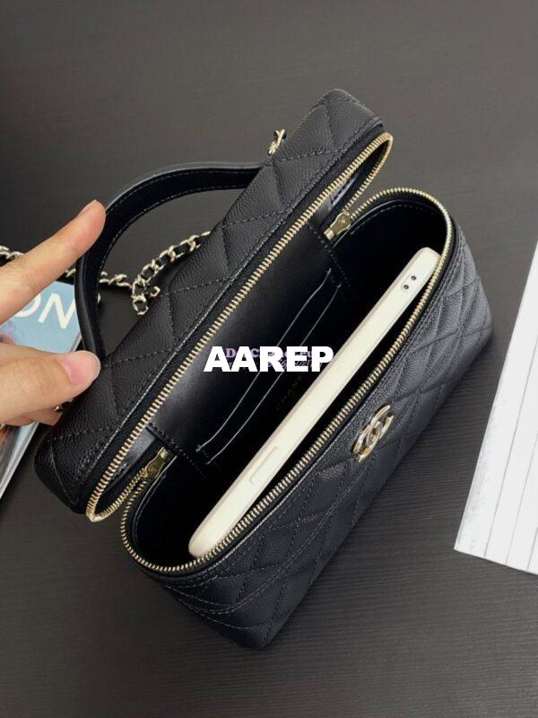 Replica Chanel 25C Long Vanity With Chain Grained Calfskin AP4407 Black 9