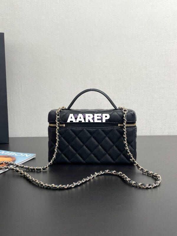 Replica Chanel 25C Long Vanity With Chain Grained Calfskin AP4407 Black 11