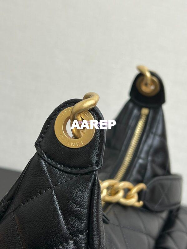 Replica Chanel 25C Large Hobo Bag Shiny Lambskin AS5339 Black 4