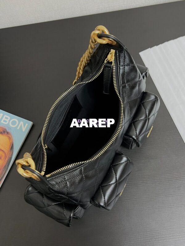 Replica Chanel 25C Large Hobo Bag Shiny Lambskin AS5339 Black 7